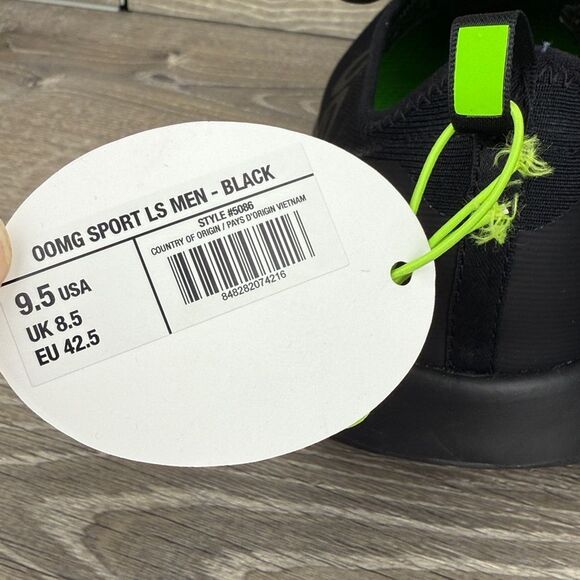 Oofos Oomg Sport LS Men’s Sz 9.5/EU 42.5 Black Low Top Lace Up Recovery Sneakers main image 4